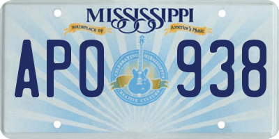 MS license plate APO938