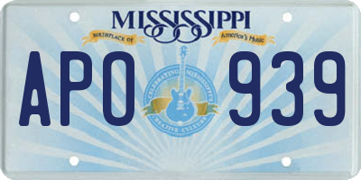 MS license plate APO939
