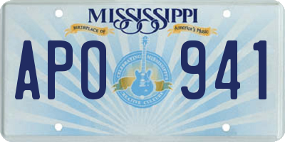 MS license plate APO941
