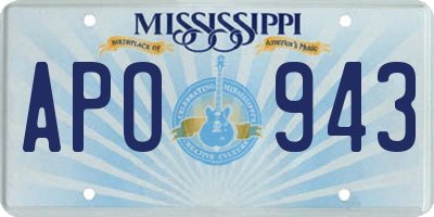 MS license plate APO943