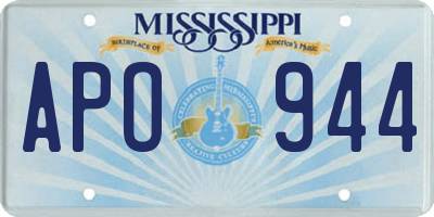 MS license plate APO944