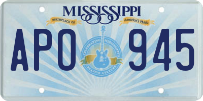 MS license plate APO945