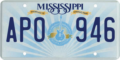 MS license plate APO946
