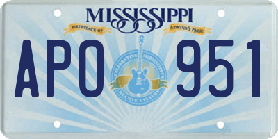 MS license plate APO951