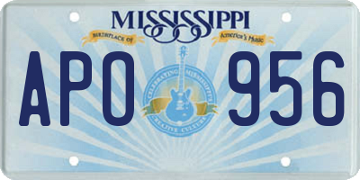 MS license plate APO956