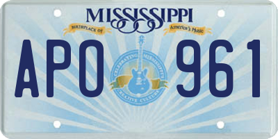 MS license plate APO961