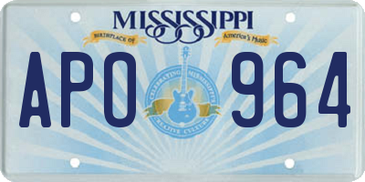 MS license plate APO964