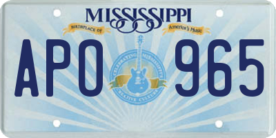 MS license plate APO965