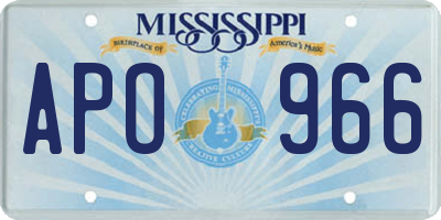 MS license plate APO966