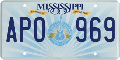 MS license plate APO969