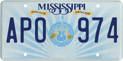 MS license plate APO974