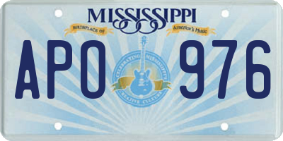 MS license plate APO976