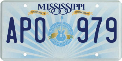 MS license plate APO979