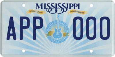 MS license plate APP000