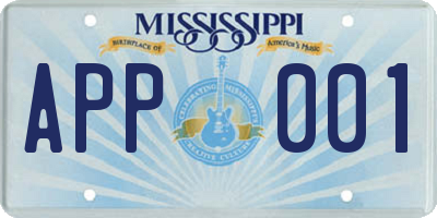 MS license plate APP001
