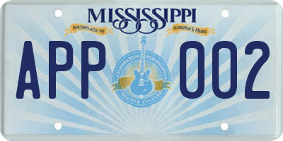 MS license plate APP002