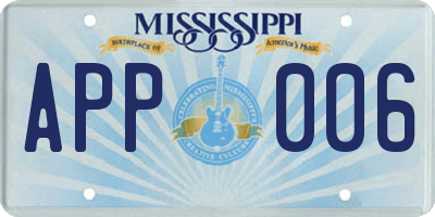 MS license plate APP006
