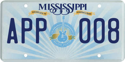 MS license plate APP008