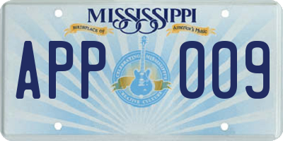 MS license plate APP009