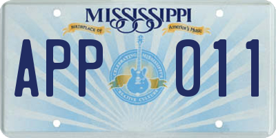 MS license plate APP011