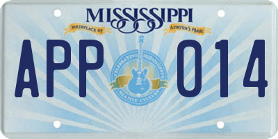 MS license plate APP014