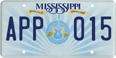 MS license plate APP015