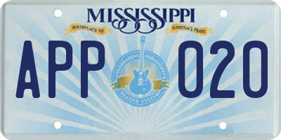MS license plate APP020