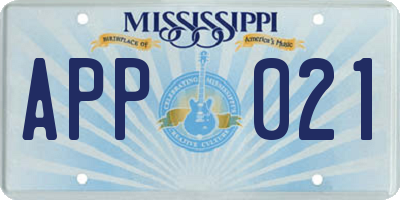 MS license plate APP021