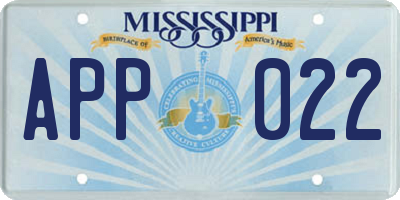 MS license plate APP022