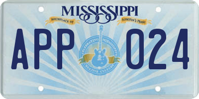 MS license plate APP024