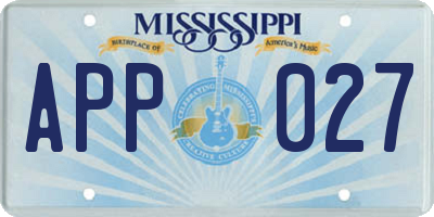 MS license plate APP027