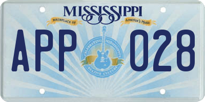 MS license plate APP028