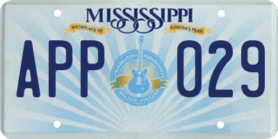 MS license plate APP029
