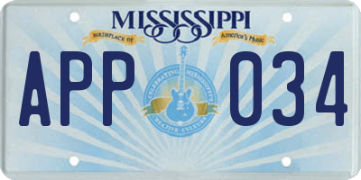 MS license plate APP034