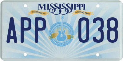 MS license plate APP038