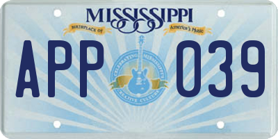 MS license plate APP039
