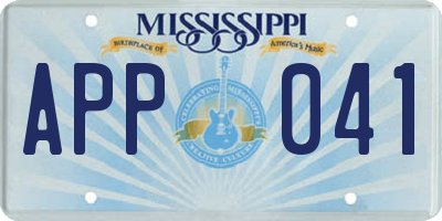 MS license plate APP041