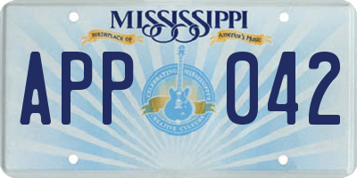 MS license plate APP042