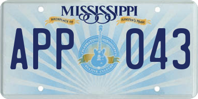 MS license plate APP043