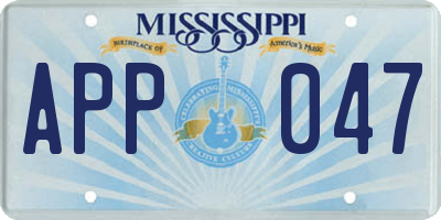 MS license plate APP047