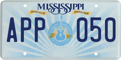 MS license plate APP050