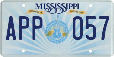 MS license plate APP057