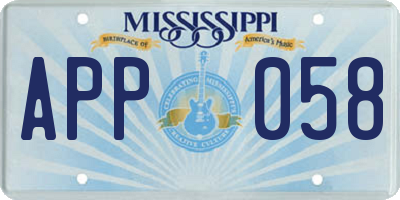 MS license plate APP058