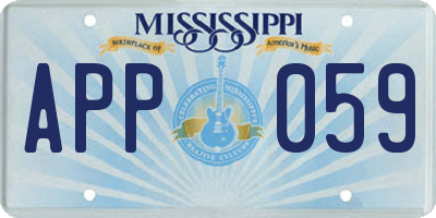 MS license plate APP059