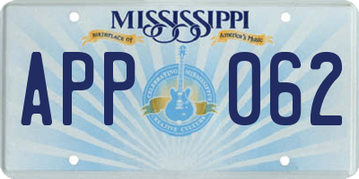 MS license plate APP062
