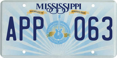 MS license plate APP063