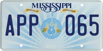 MS license plate APP065