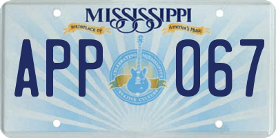 MS license plate APP067