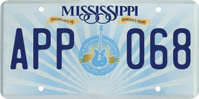 MS license plate APP068