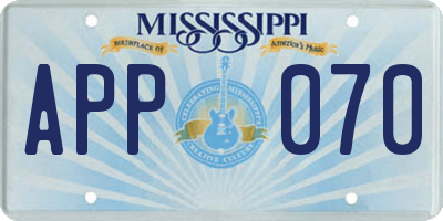 MS license plate APP070
